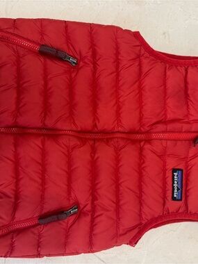 Patagonia Red Quilted Vest with Logo Patch